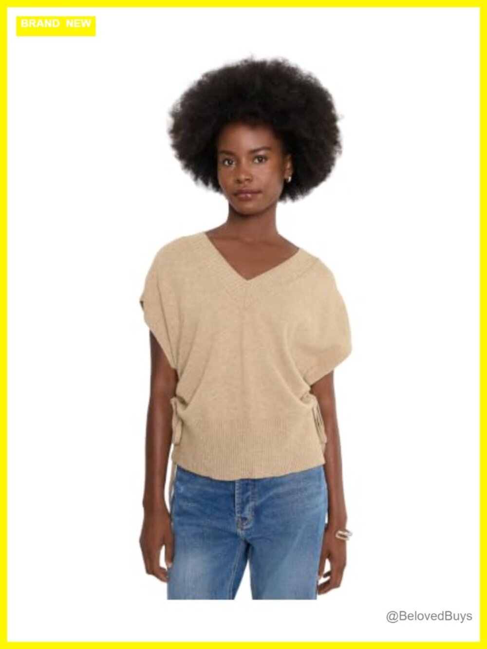 V-Neck Dolman Popover Sweater with Ties